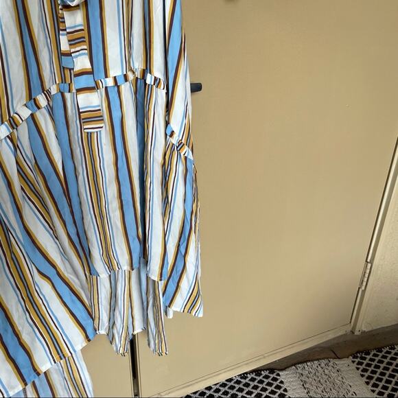 Faithfull the Brand Matilda Stripe Maxi Dress High Low Hem Size 2 - Picture 5 of 15